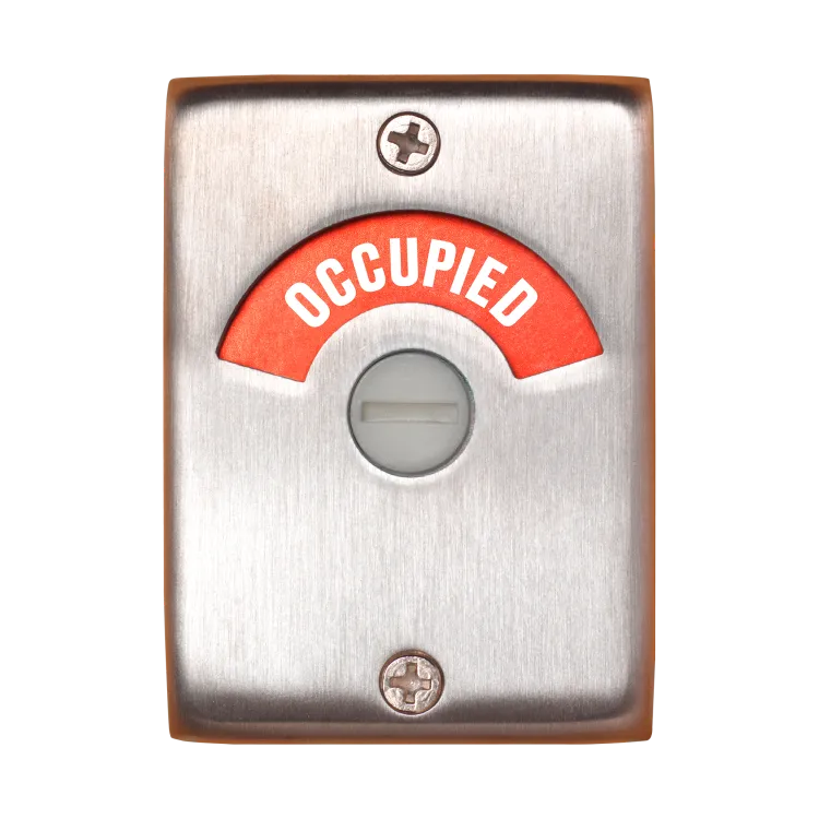 A locked bathroom door | Bloomberg via Getty Images