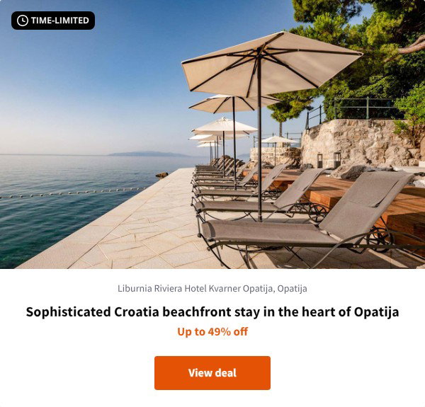 Sophisticated Croatia beachfront stay in the heart of Opatija