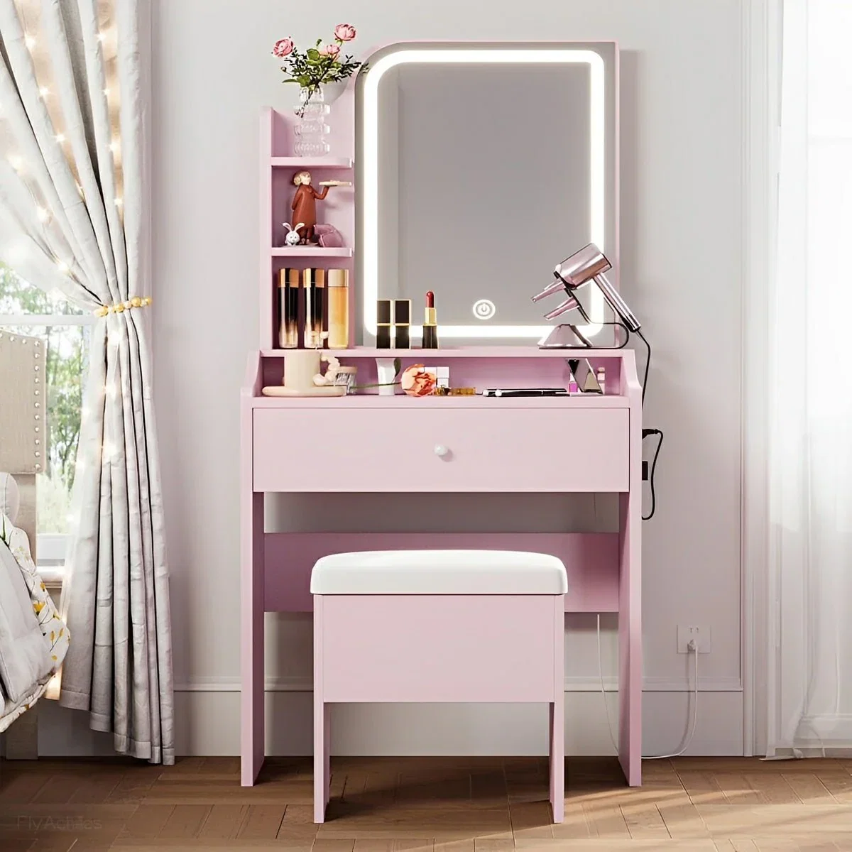 Image of LED Makeup Vanity Table – 3-Color Temperature Light