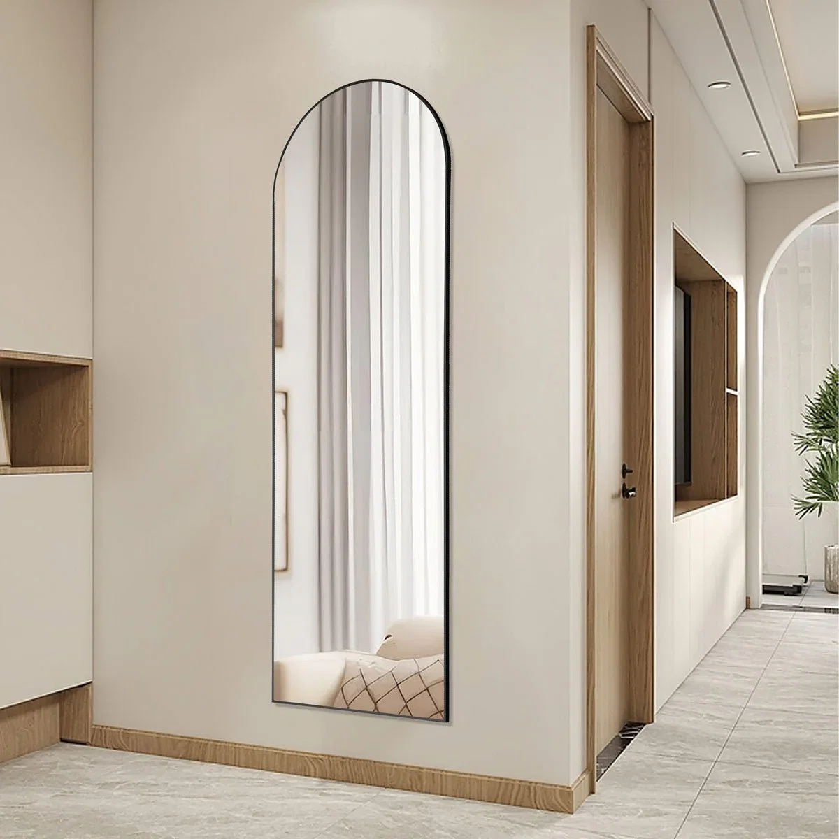Image of Modern Full Body Standing Floor Mirror Wall Mirror with Stand
