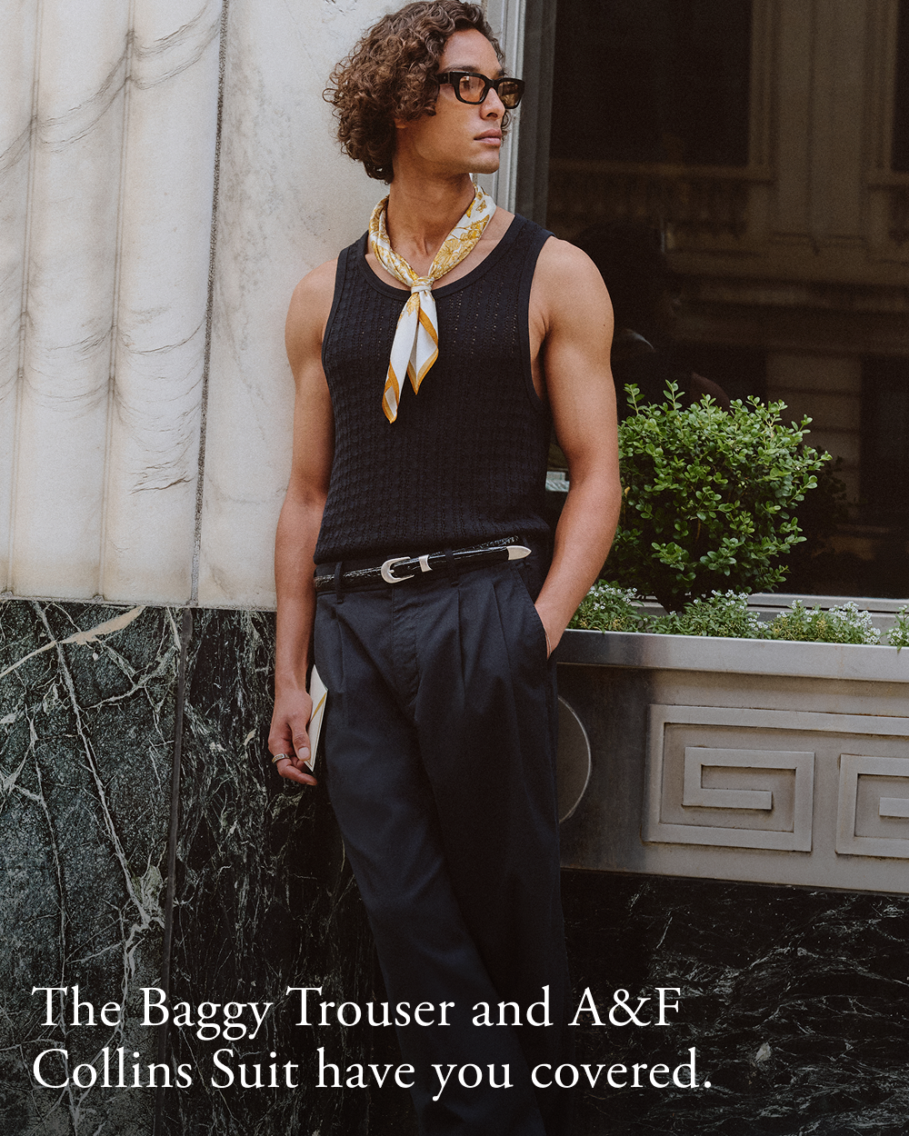 The Baggy Trouser and A&F Collins Suit have you covered.