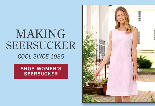 Making Seersucker Cool Since 1985. Shop Women's Seersucker. Sleeveless Seersucker Border Dress