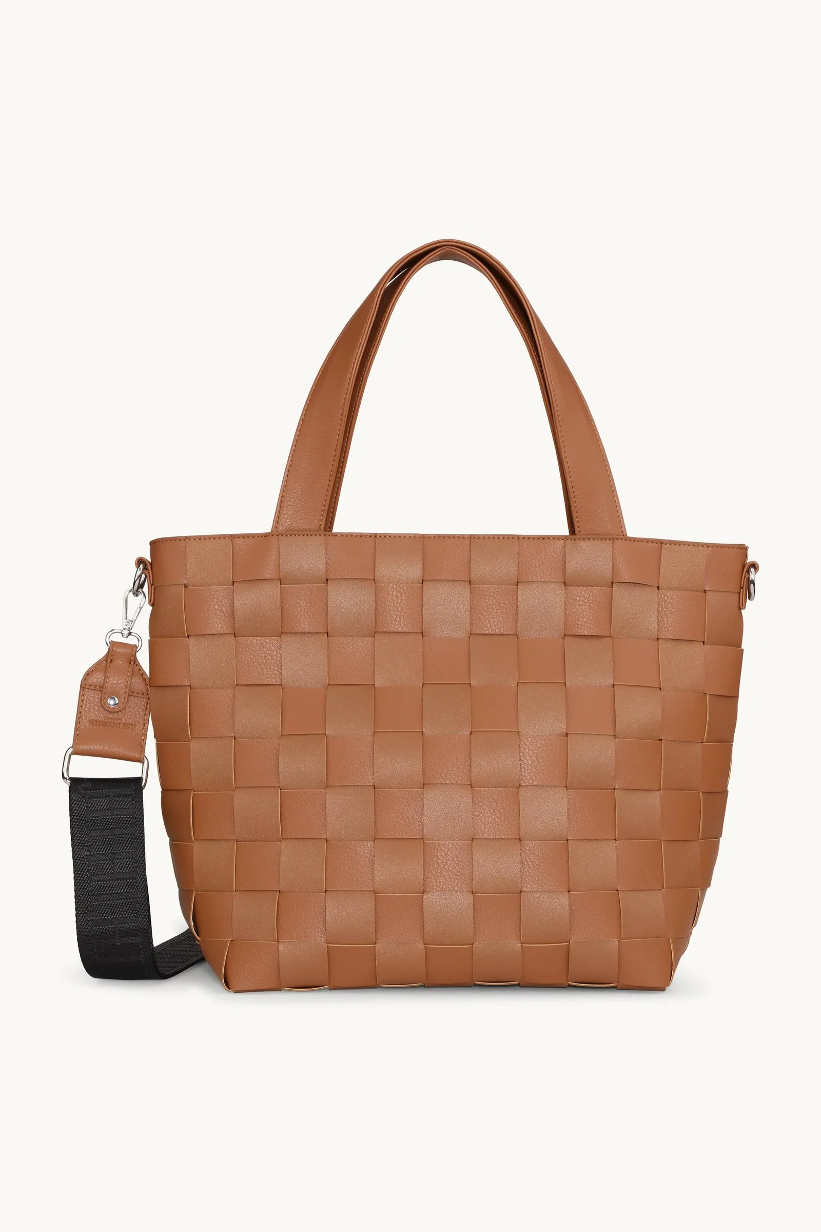 Image of Braided Cross-Body Shopper - Cognac