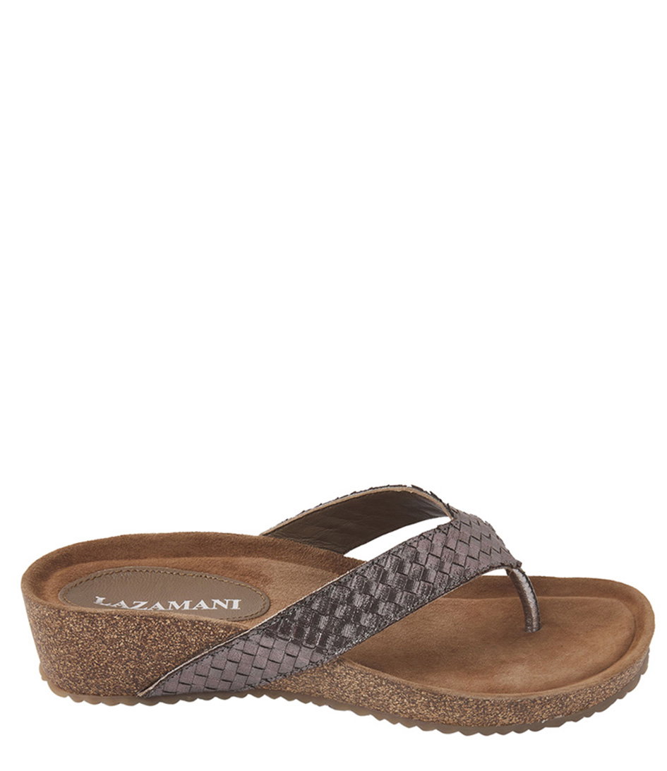 Toe Post Slippers Weave Wedge