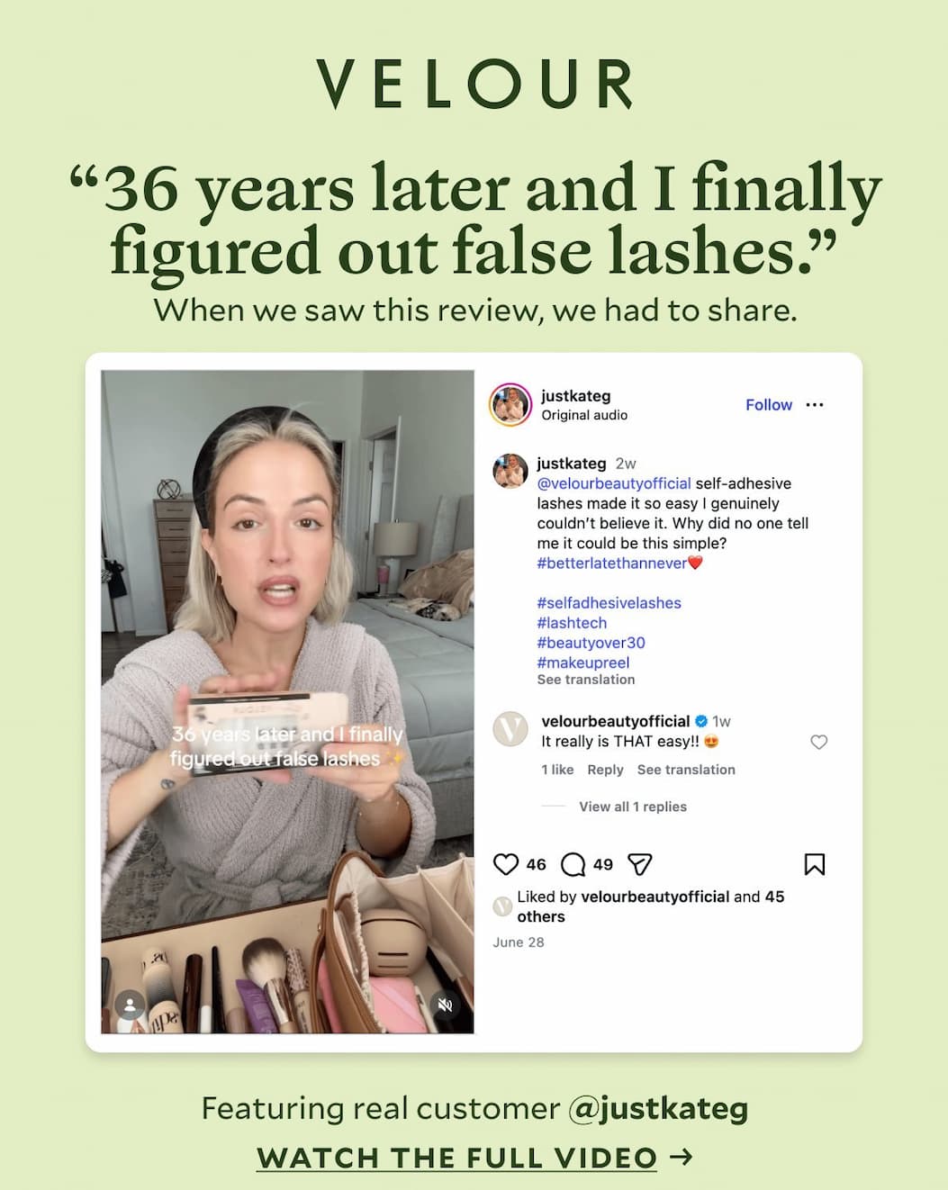  "36 years later and I finally figured out false lashes." When we saw this review, we had to share.