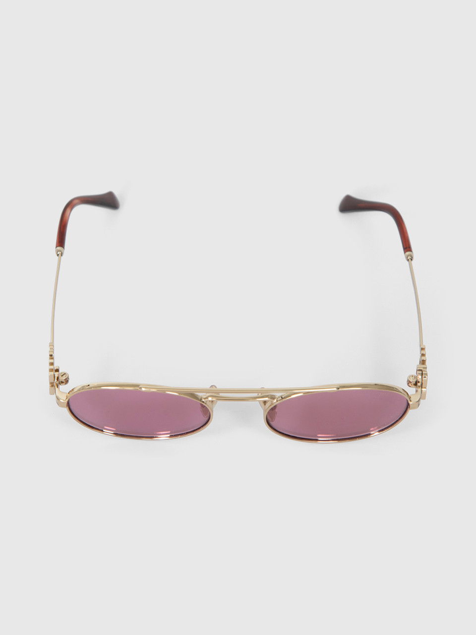 Image of Gold Frame Pink Oval Sunglasses