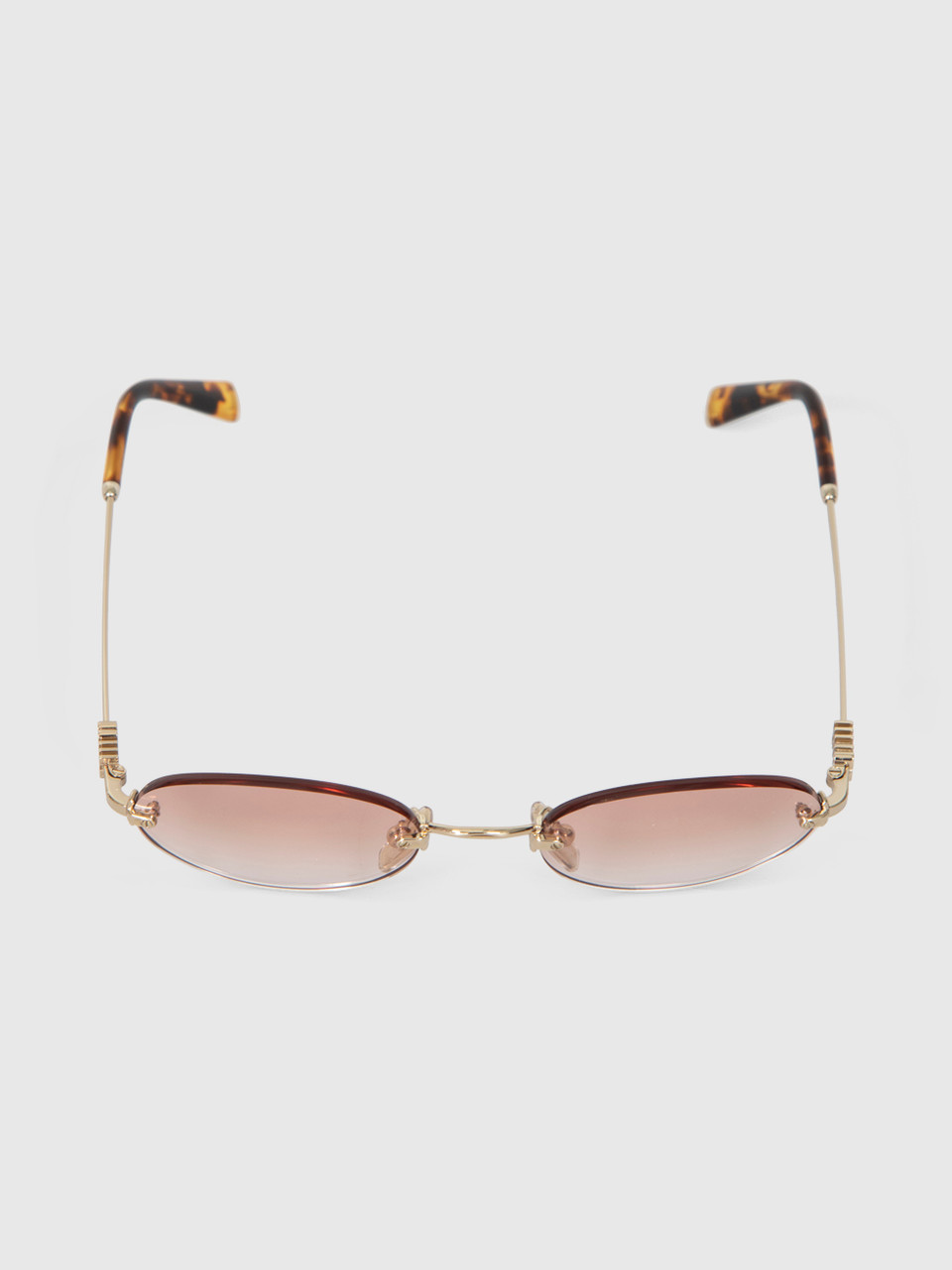 Image of Gold Frame Pink Rimless Sunglasses