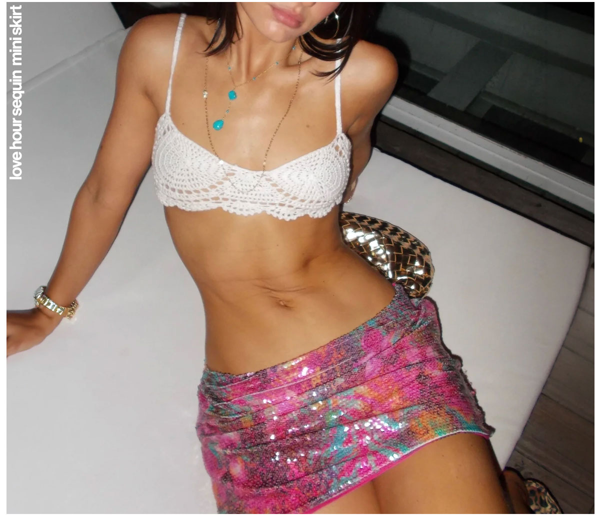 LOVE HOUR SEQUIN MINI SKIRT