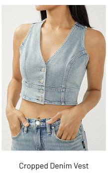 Cropped Denim Vest