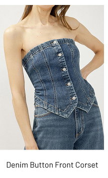 Denim Button Front Corset