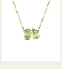 Toi et Moi Oval and Pear Gemstone Necklace