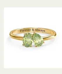 Toi et Moi Oval and Pear Gemstone Ring