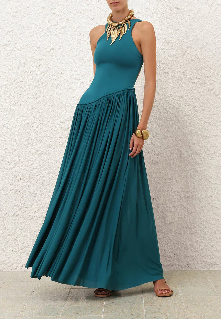 Luna Asymmetric Jersey Dress