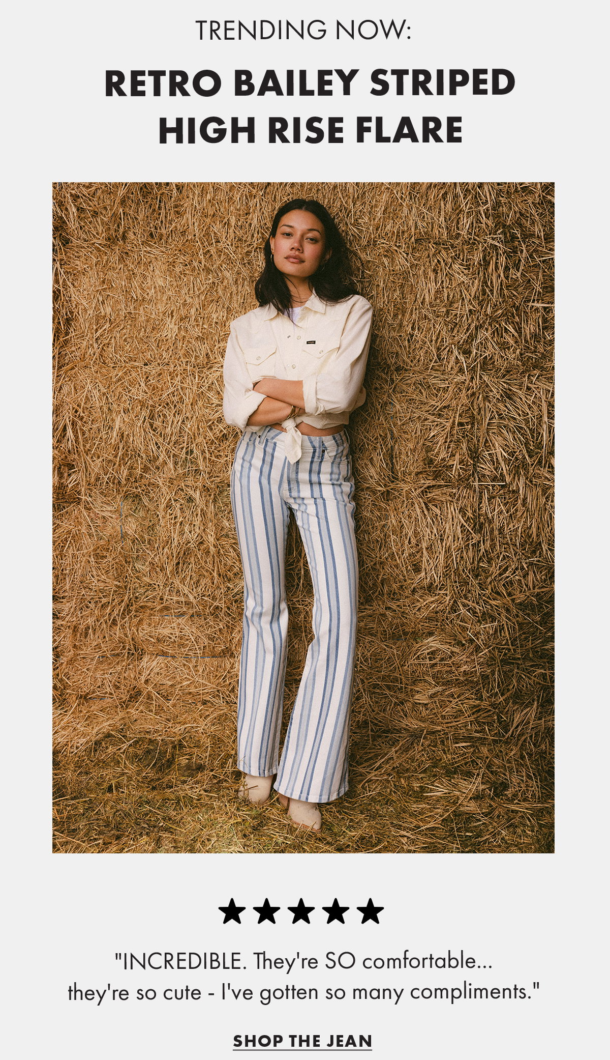 Retro Bailey Striped High Rise Flare Shop The Jean