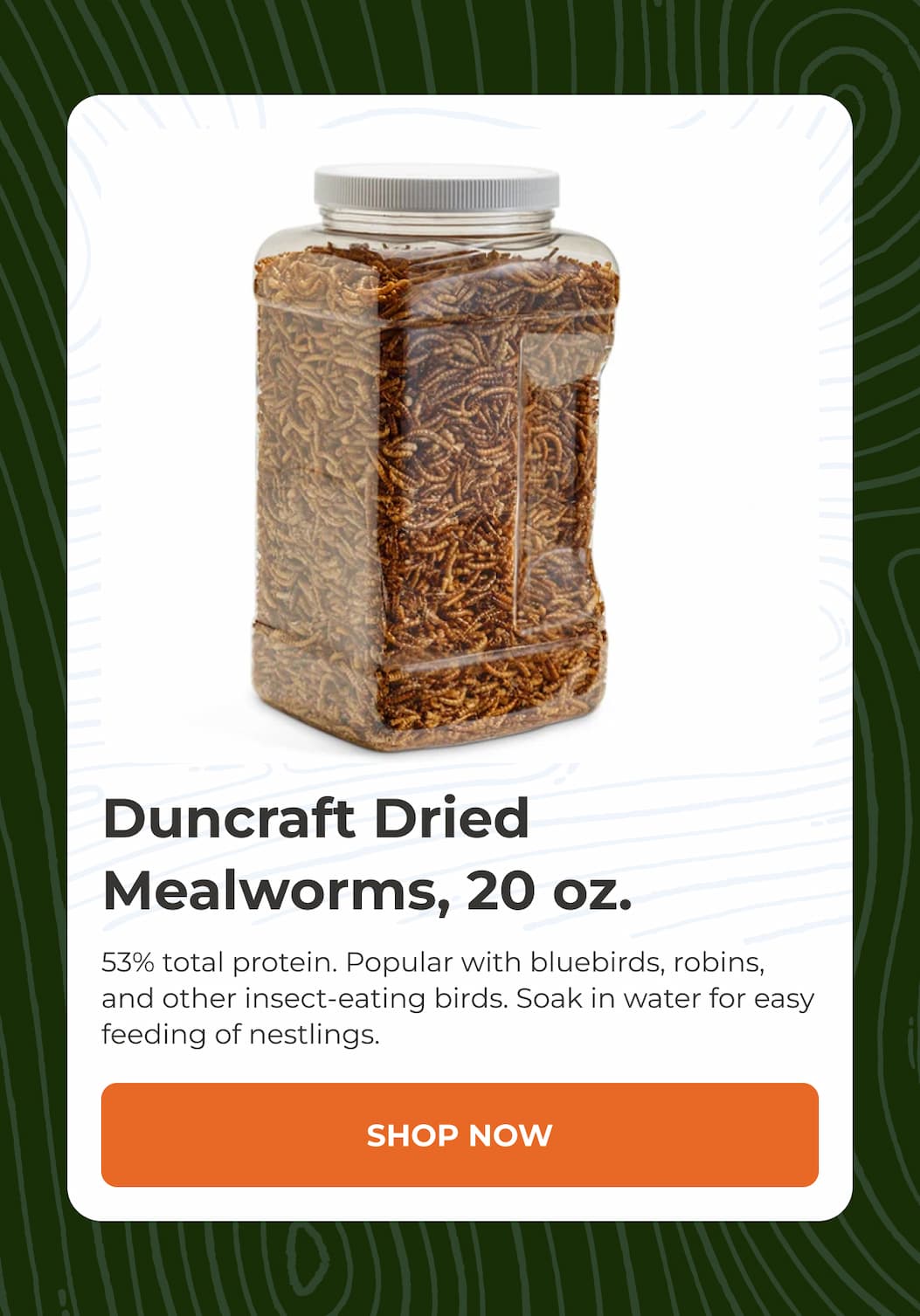 Duncraft Dried Mealworms, 20 oz.