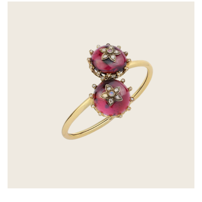abcVintage Victorian 1880 Garnet, Diamond and Opal Floral Bypass Bangle