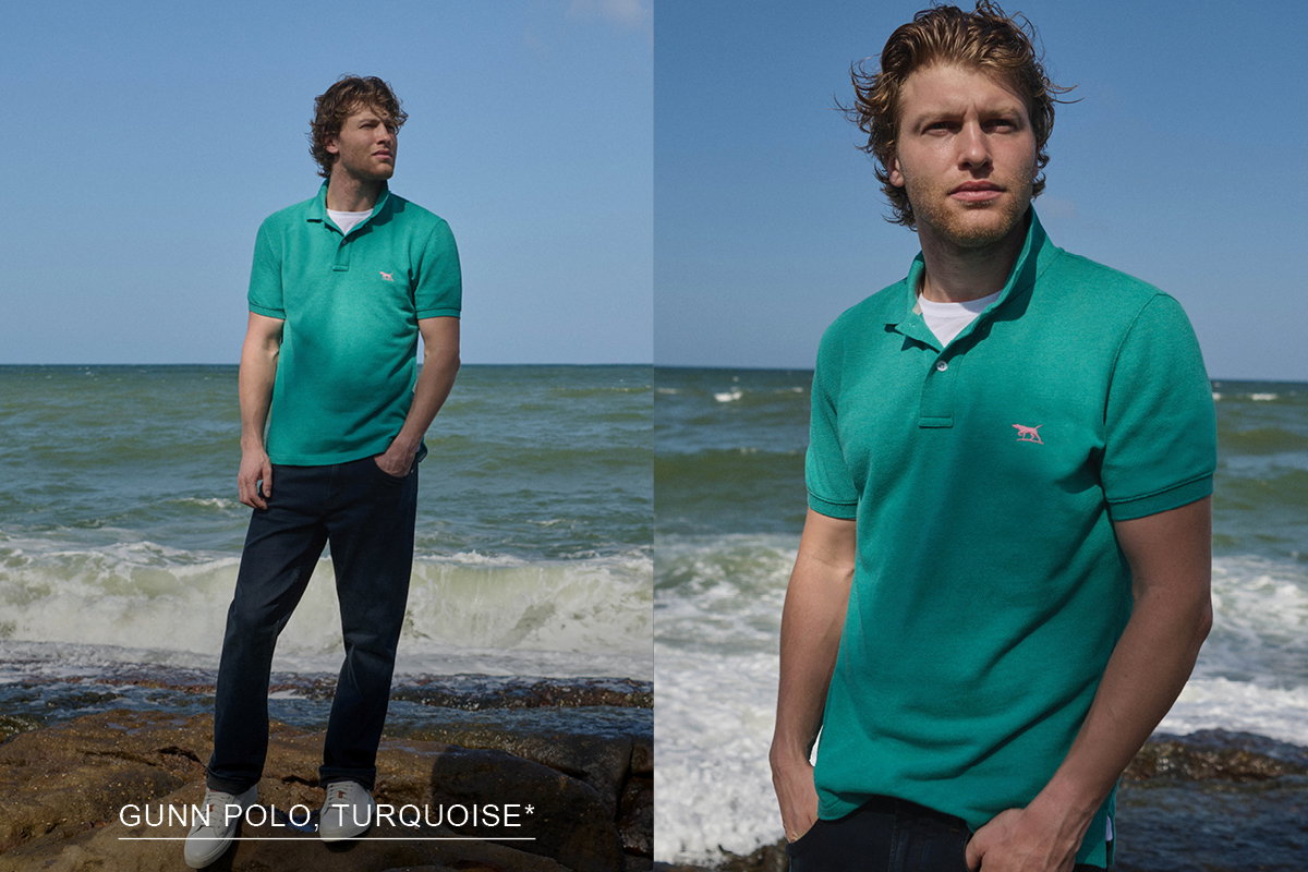 Shop The Gunn Sports Fit Polo, Turquoise online and instore at Rodd & Gunn