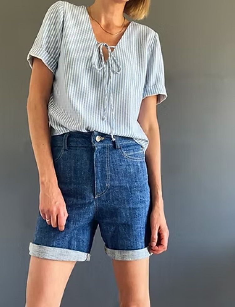 French Navy Sewing Pattern The Stratus Top (PDF)