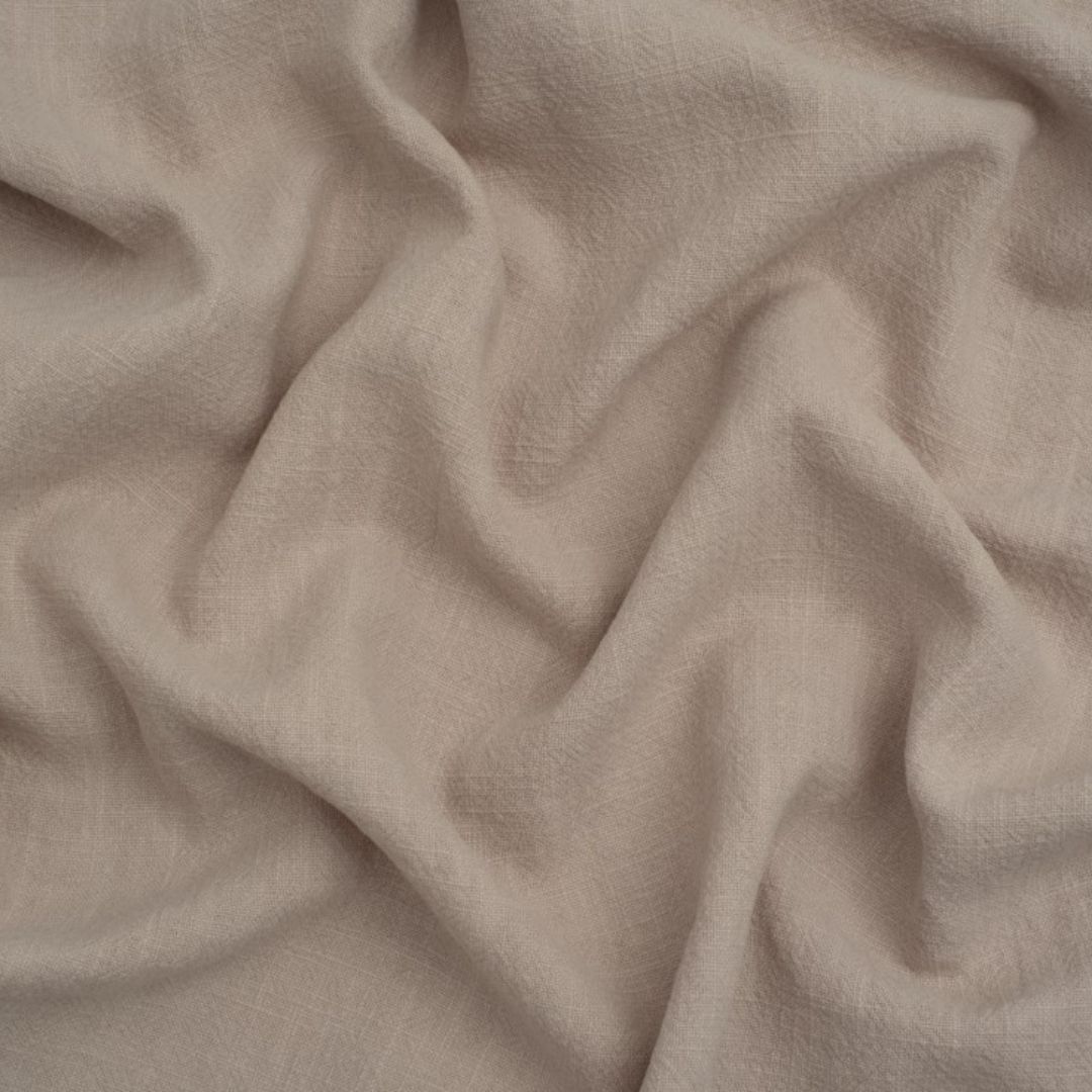 Minerva Core Range Soft Stonewashed Ramie Linen Weave Fabric Fawn