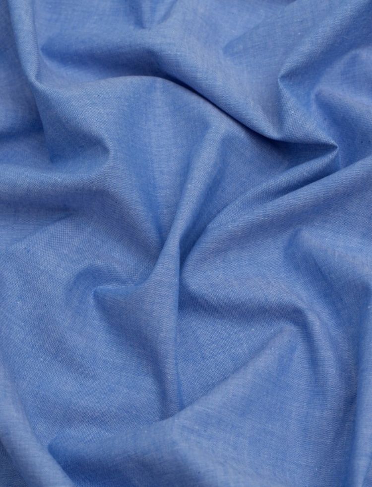 Minerva Core Range Yarn Dyed Cotton Chambray Fabric Royal Blue