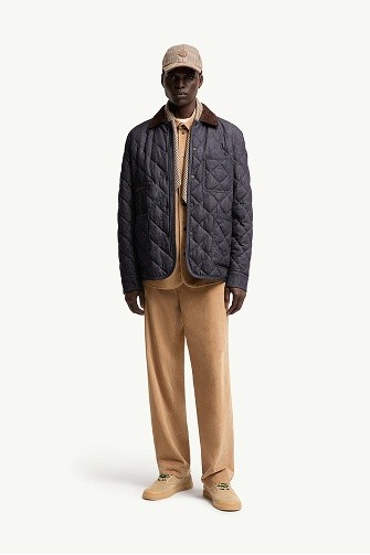 Kryen Diamond Quilted Denim Down Shirt Jacket