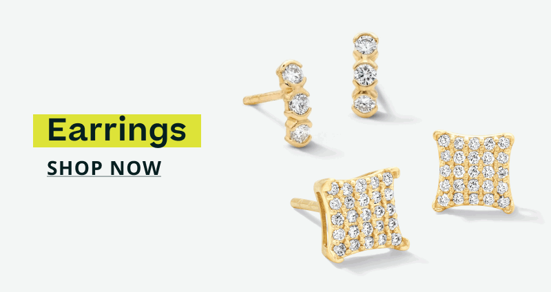 Gold-set studs with diamond details. Earrings. Click here to shop now