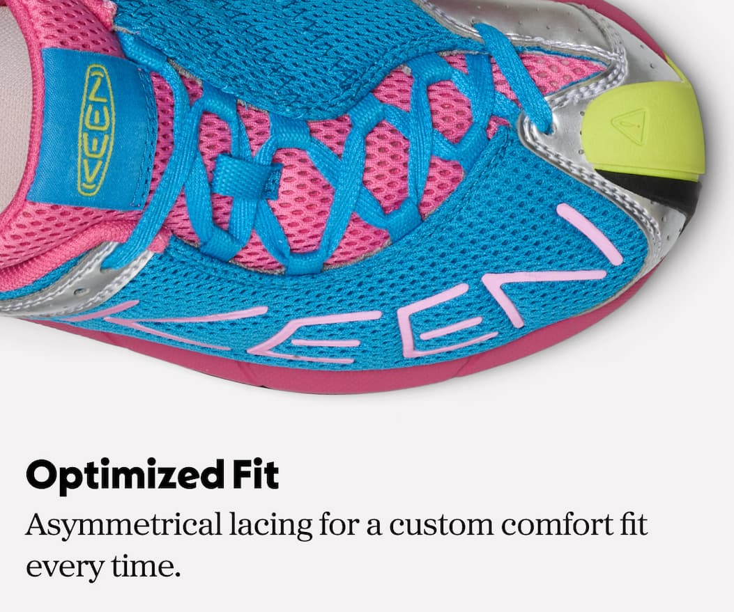 Optimized Fit: asymmetrical lacing for a custom comfort fit every time.