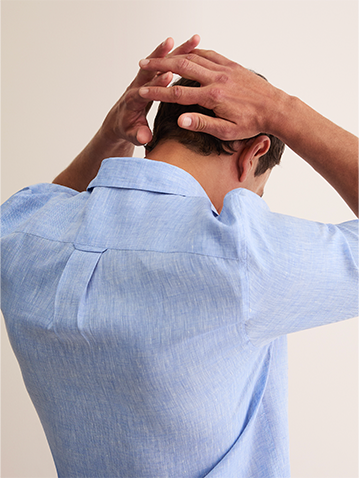Men's Linen Shirt in Blue