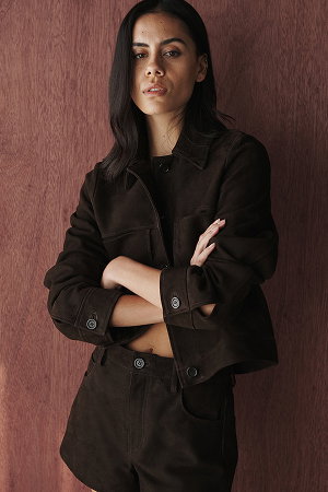 JAG Ophelia Suede Crop Shacket