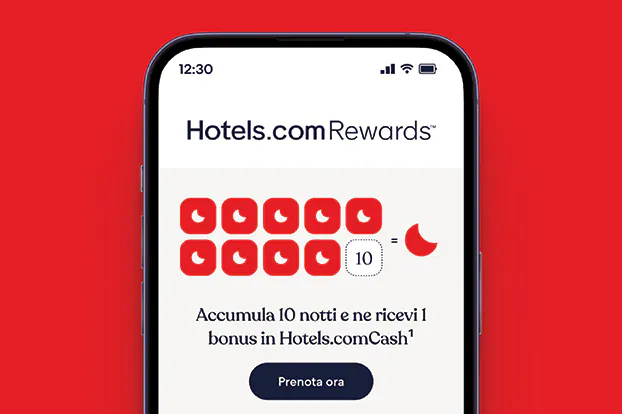 Accumula 10 notti e ne ricevi 1 bonus in Hotels.comCash