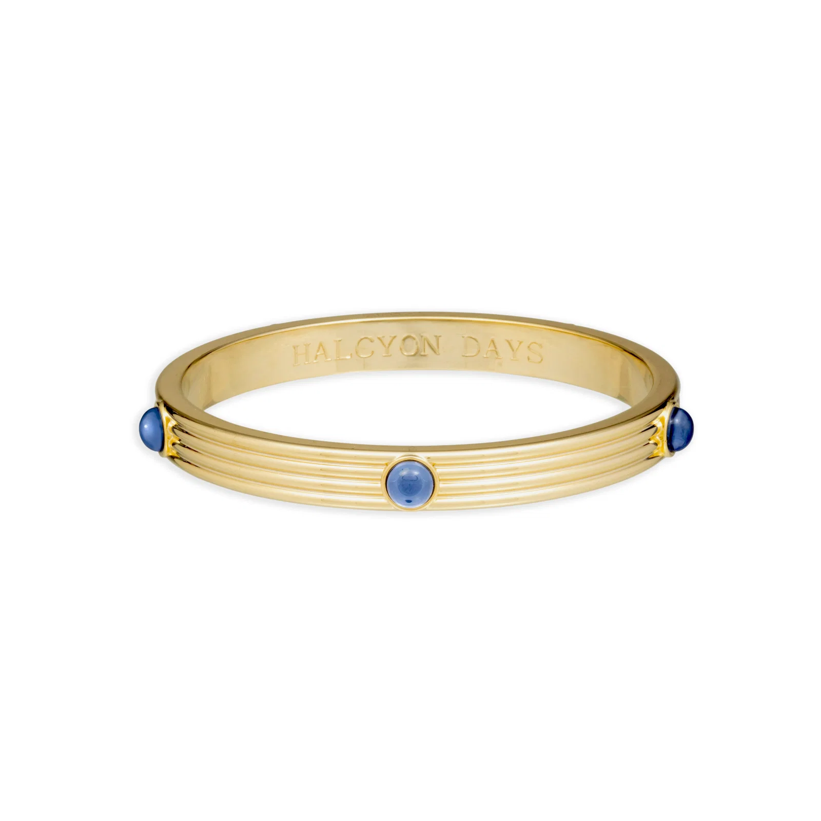 Image of Ribbed Cabochon Push-on Bangle in Forget-Me-Not Blue