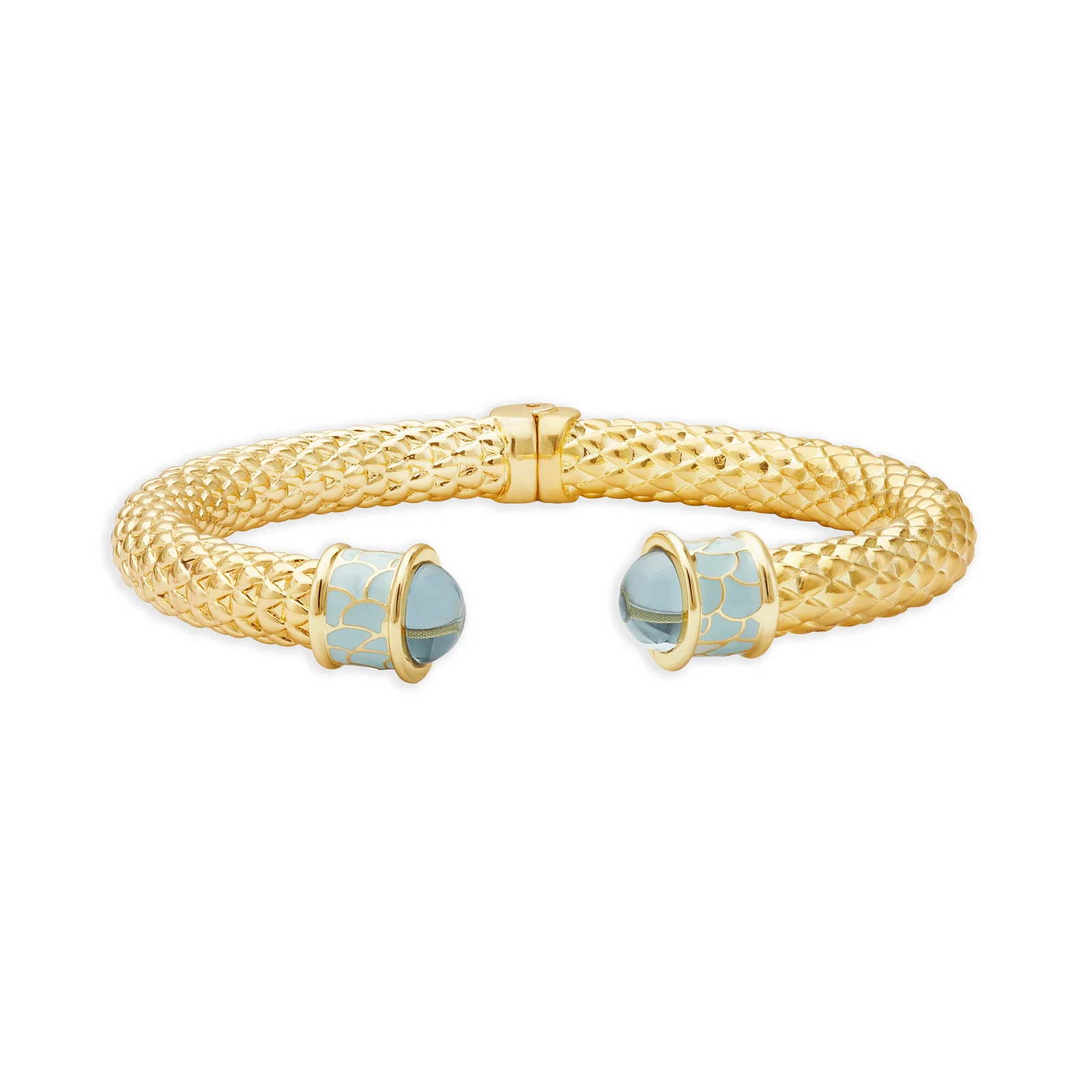 Image of Minoan Torque Aquamarine & Gold Bangle