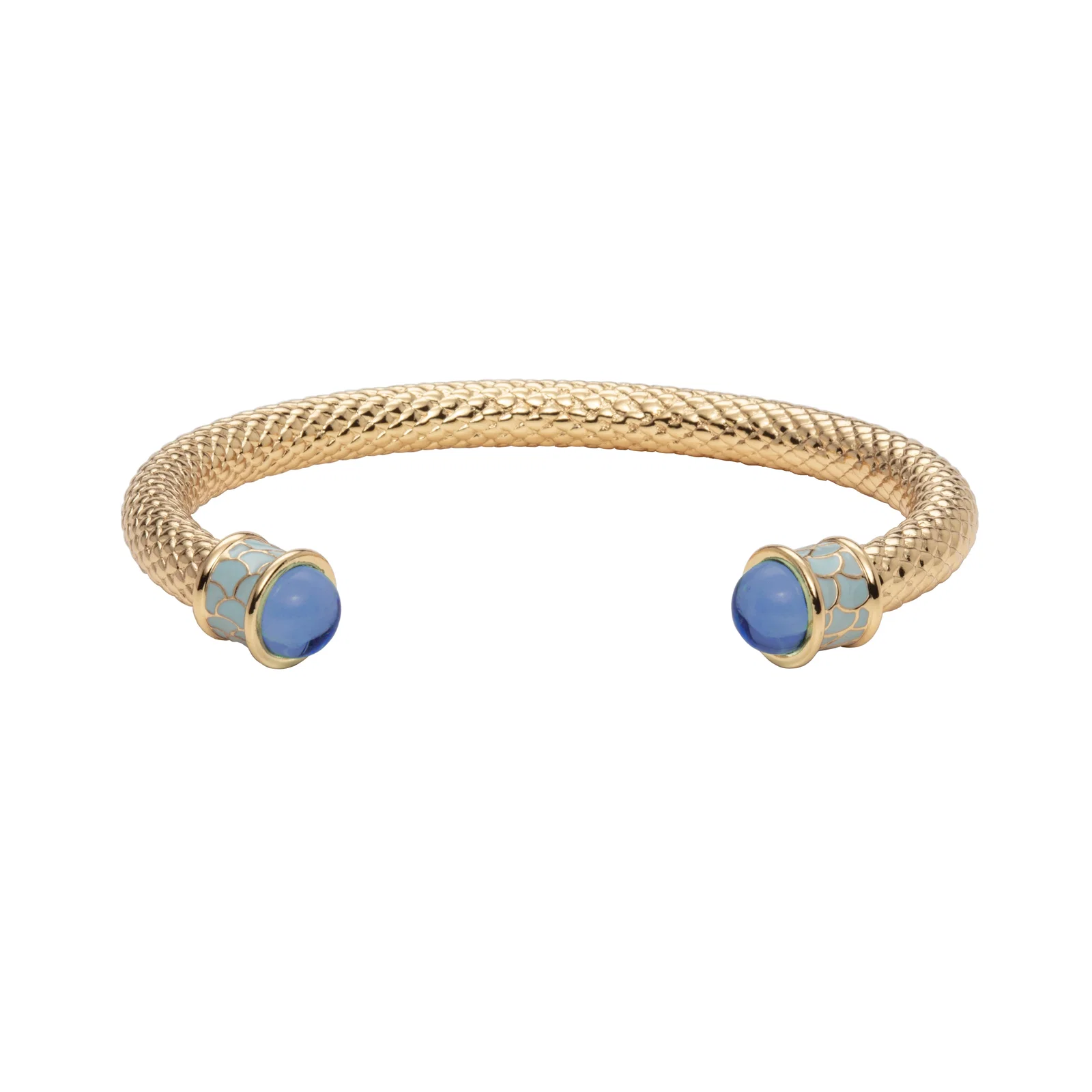 Image of Salamander Torque Forget-Me-Not Blue & Gold Bangle