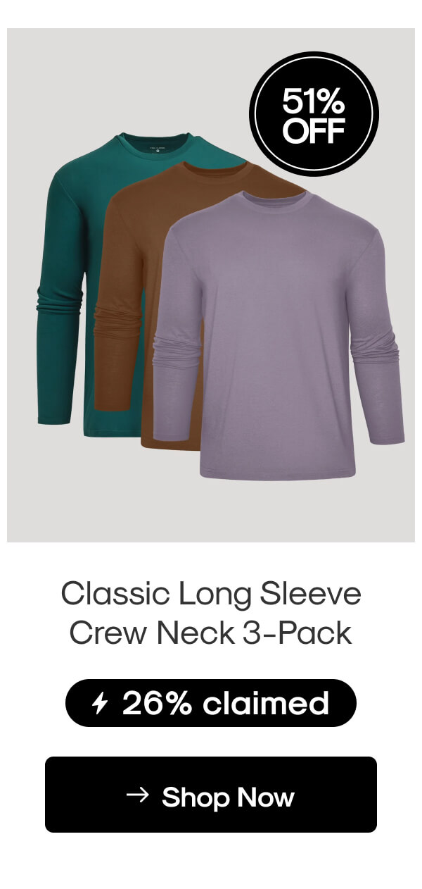 Classic Long Sleeve Crew Neck 3-Pack
