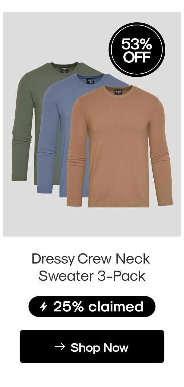 Dressy Crew Neck Sweater 3-Pack