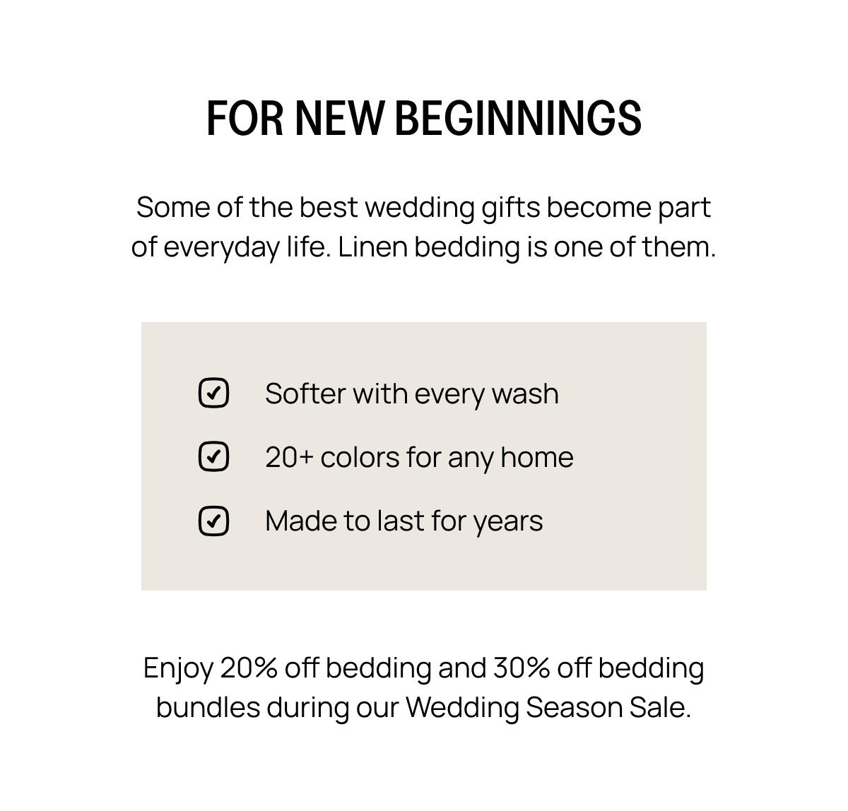FOR NEW BEGINNINGS