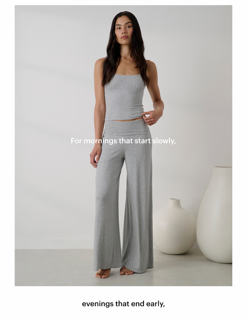 grey soft modal rib set 