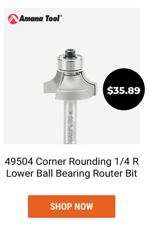 49504 Corner Rounding 1/4 R Lower Ball Bearing Router Bit