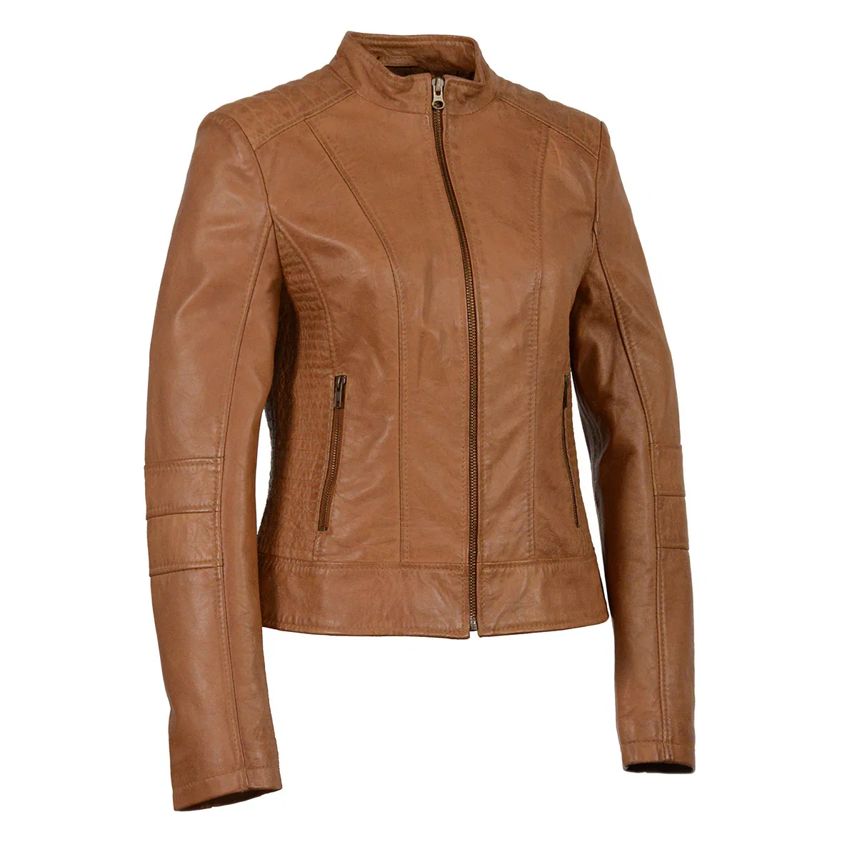 Image of Milwaukee Leather SFL2860 Women's Saddle Zip Front Stand Up Collar Leather Jacket