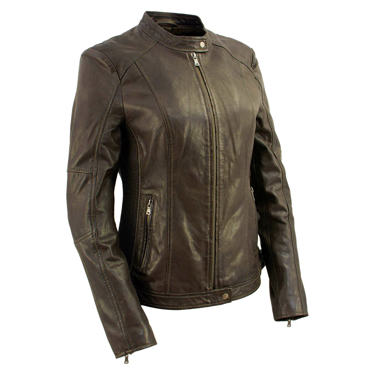 Image of Milwaukee Leather Vintage SFL2813 Women's Brown Leather Moto Style Fashion Jacket