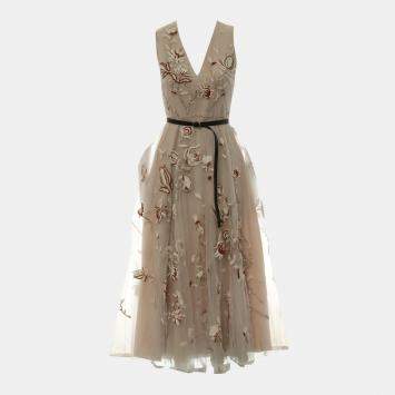 Mesh Embroidered Sleeveless Dr