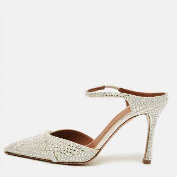 Iona Size 38 White Satin Mules