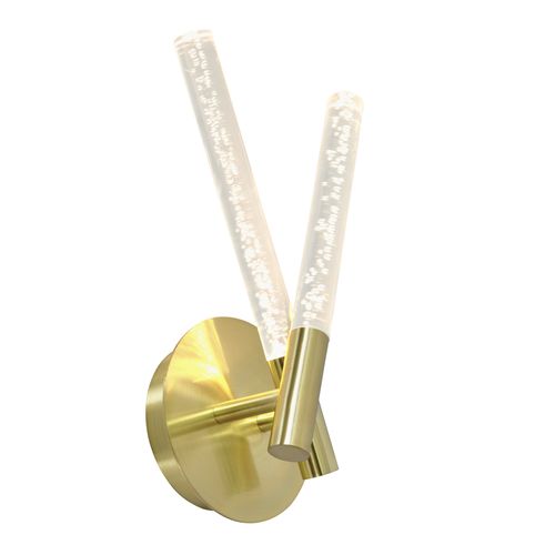 Paige 2 Arm LED Bubble Wall Light - Satin Brass