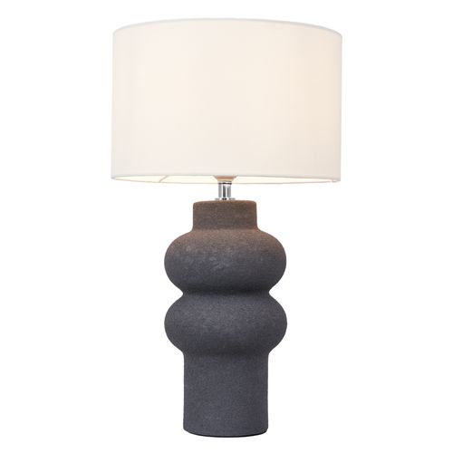 Earl Ceramic Table Lamp with White Shade - Dark Grey