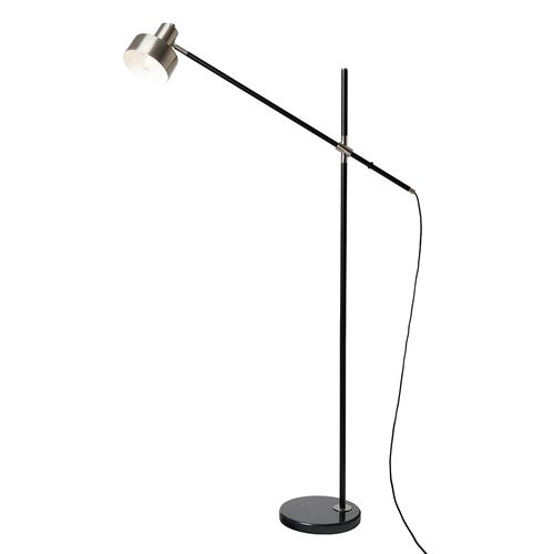 Russ Marble Cantilever Floor Lamp - Nickel