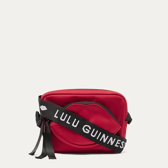LULU RED NYLON PAM CROSSBODY BAG