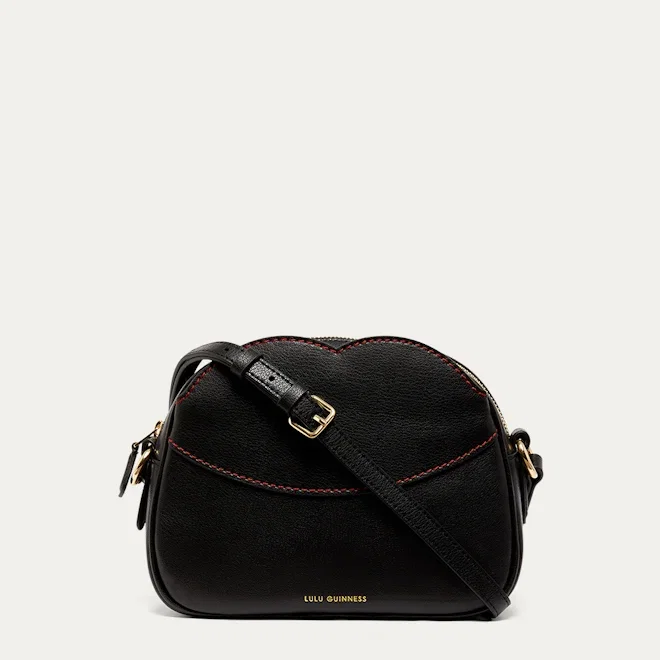 BLACK LEATHER BABY CROSSBODY BAG