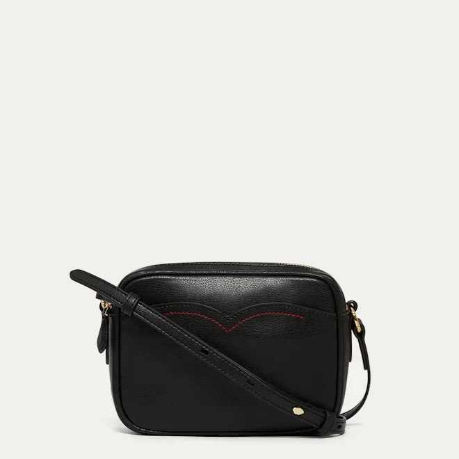 BLACK LEATHER REESE CROSSBODY BAG