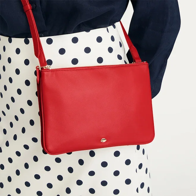 SALE CROSSBODY BAGS - LULU RED LEATHER JOLIE CROSSBODY