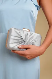 Beaut Satin Twist Clutch Bag